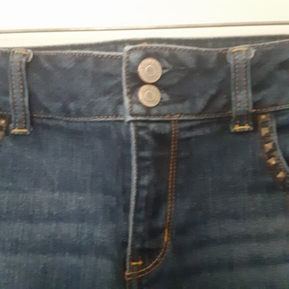 American Eagle Womens Jeans Sz 12 Reg Artist Stretch Low Rise Distressed Cropped - Picture 4 of 12